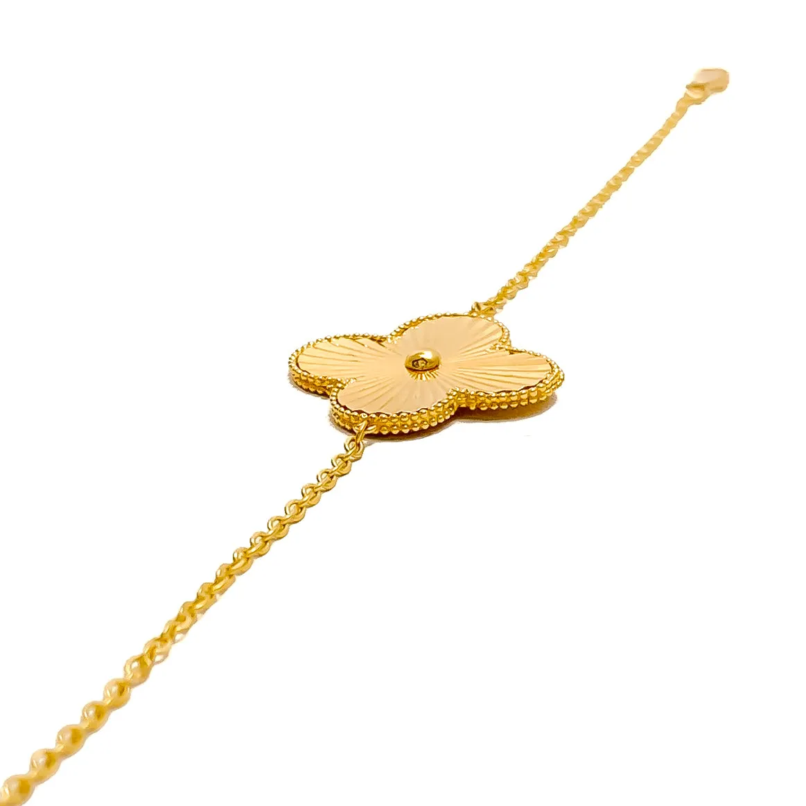 Extravagant Glistening Flower 21k Gold Bracelet