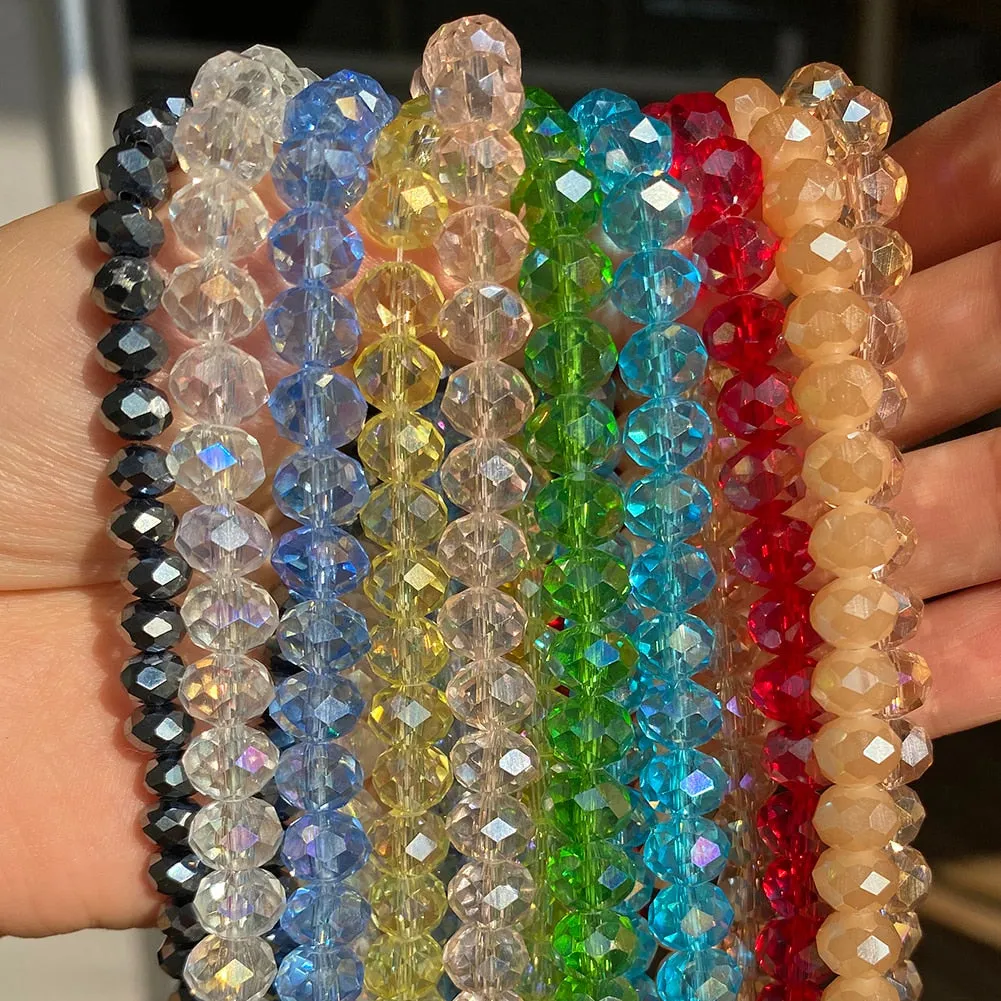 Faceted Czech Crystal Glass Beads Round Jades