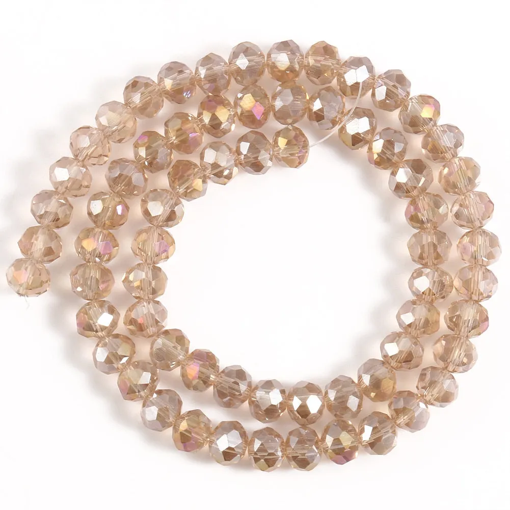 Faceted Czech Crystal Glass Beads Round Jades