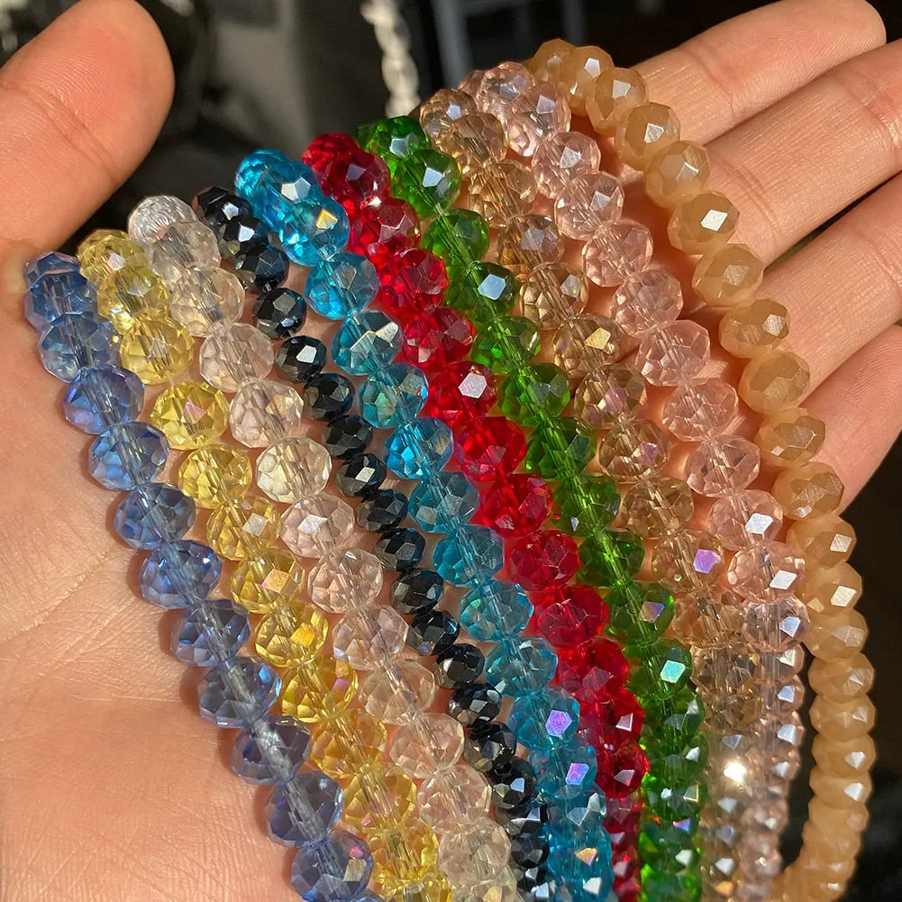 Faceted Czech Crystal Glass Beads Round Jades