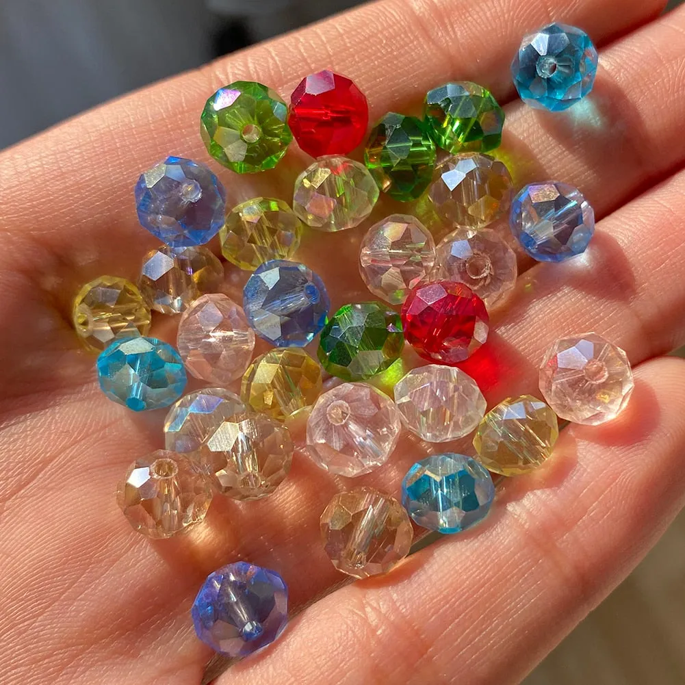 Faceted Czech Crystal Glass Beads Round Jades