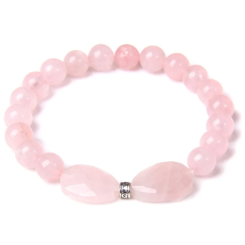 Faceted Natural Reiki Amethysts Butterfly Charm Bracelets