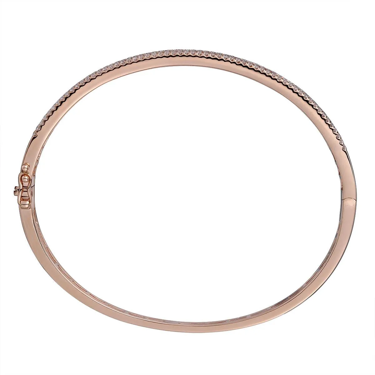 Fancy Color Rainbow Sapphire & Diamond Rose Gold Bangle Bracelet
