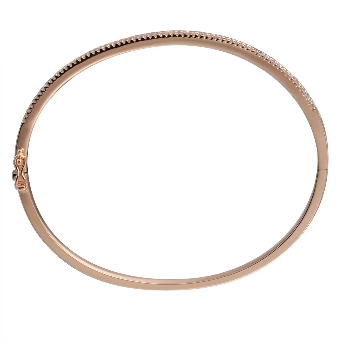 Fancy Color Rainbow Sapphire & Diamond Rose Gold Bangle Bracelet