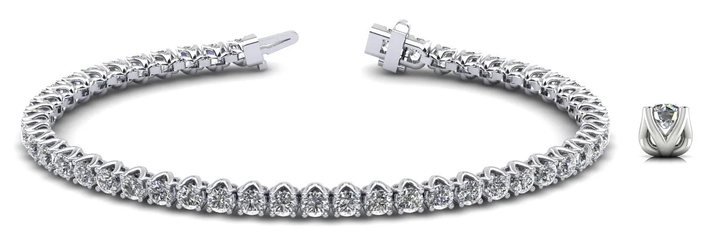 Fiery Flame Lab-Grown Diamond Tennis Bracelet with 9.00 ct.(finished) 4mm