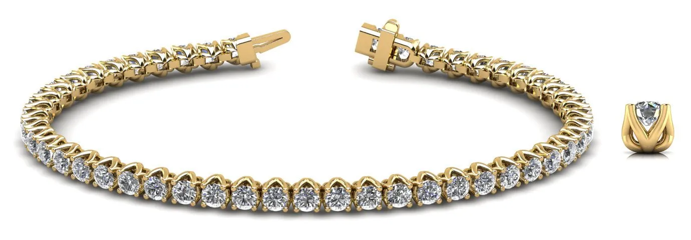 Fiery Flame Lab-Grown Diamond Tennis Bracelet with 9.00 ct.(finished) 4mm