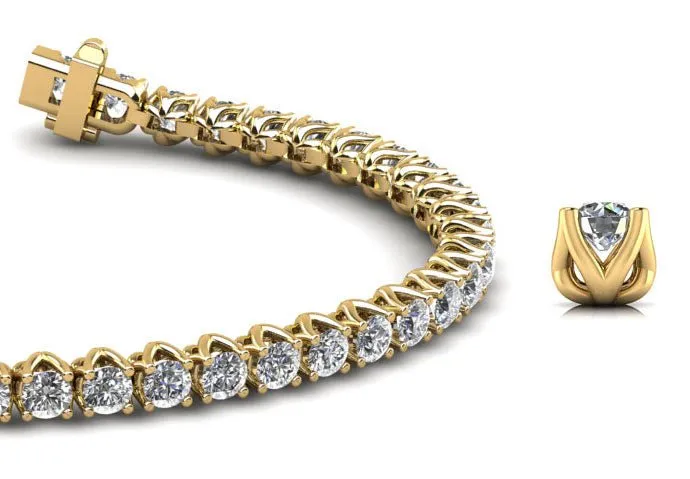 Fiery Flame Lab-Grown Diamond Tennis Bracelet with 9.00 ct.(finished) 4mm