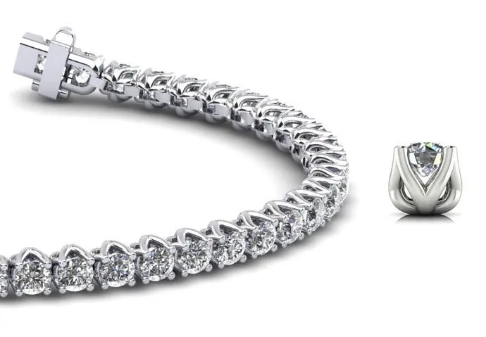 Fiery Flame Lab-Grown Diamond Tennis Bracelet with 9.00 ct.(finished) 4mm