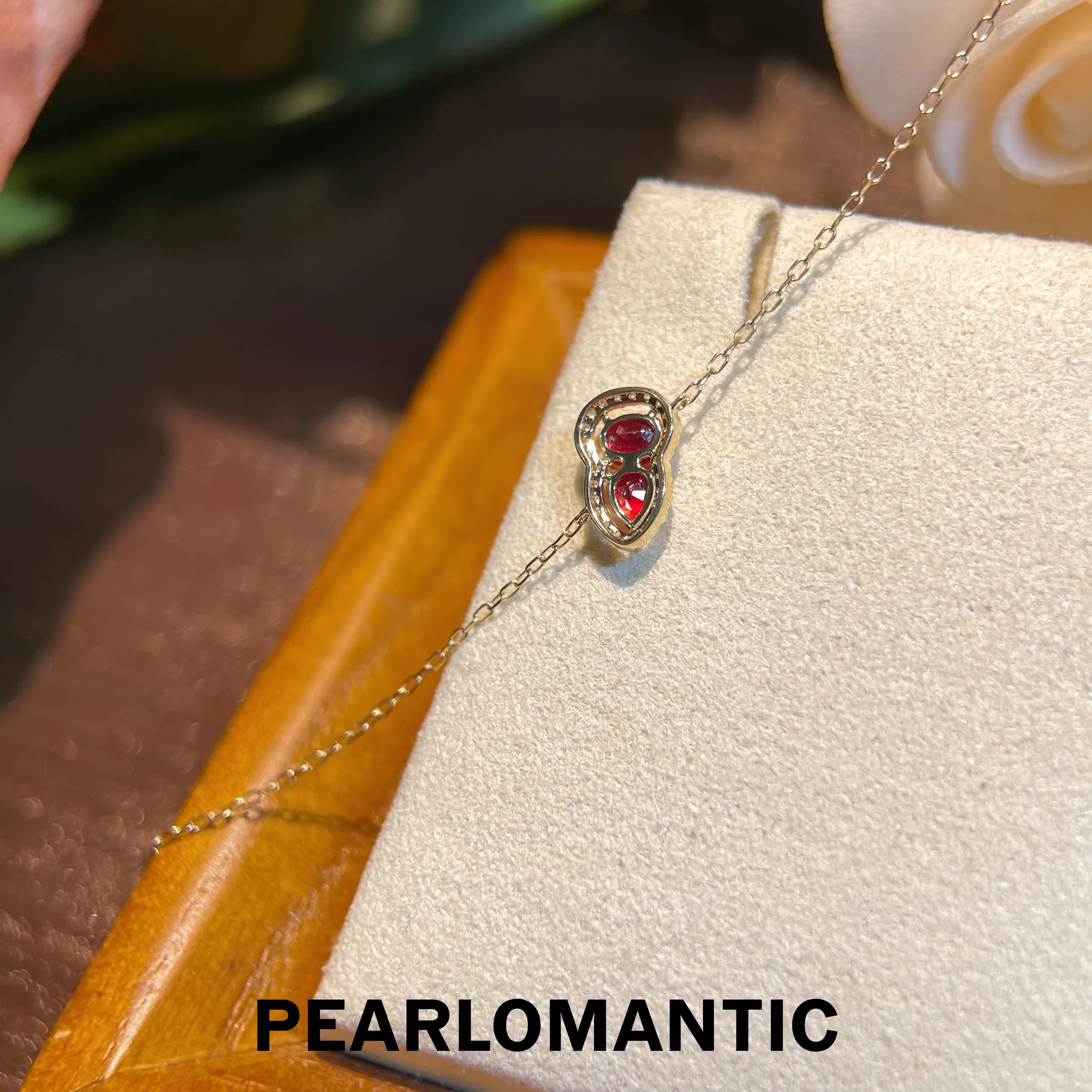 [Fine Jewelry] 18k Gold & Ruby & Diamond Hulu Design Adjustable Bracelets