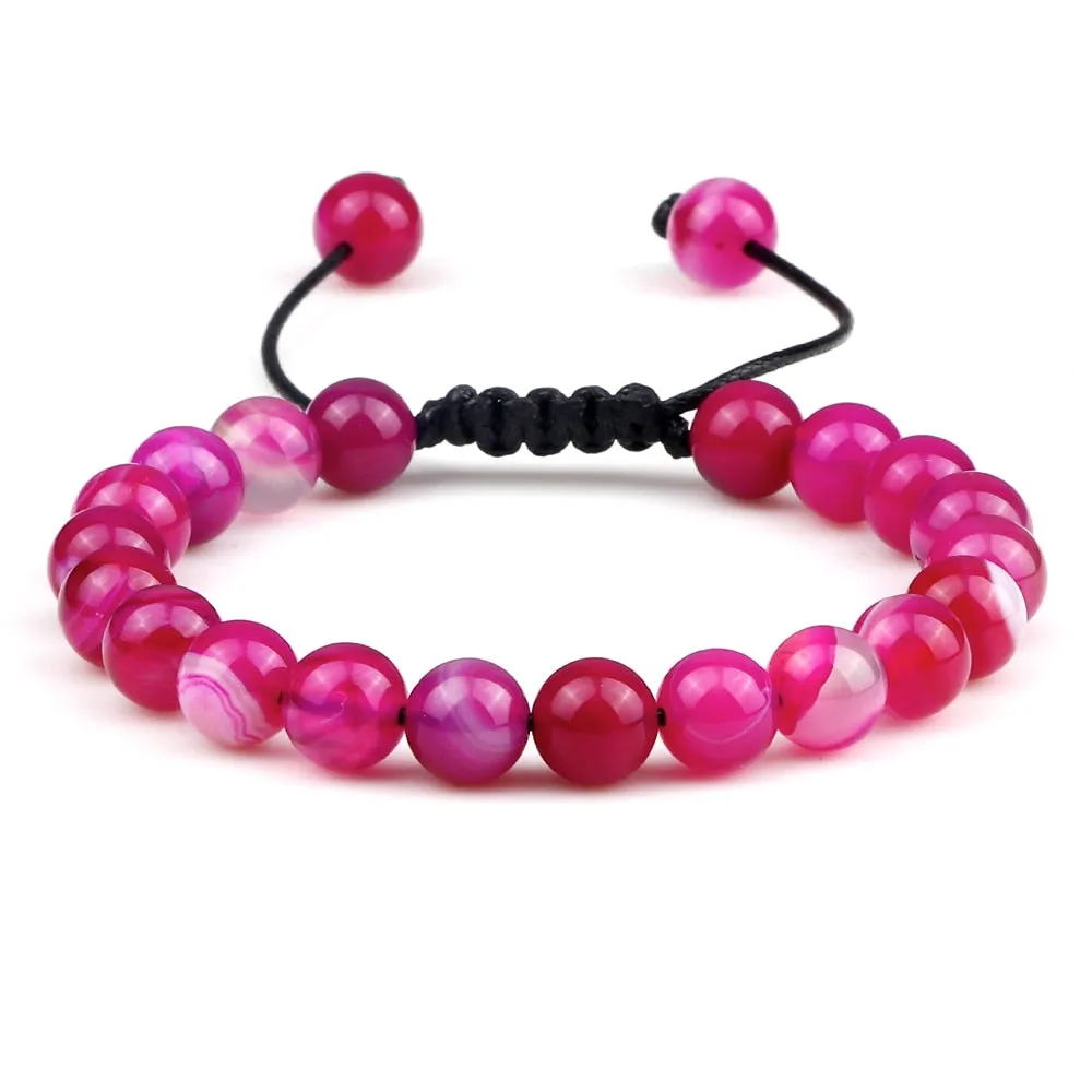 Fire Agates Onyx Beads Bracelet Bangles Healing Stone