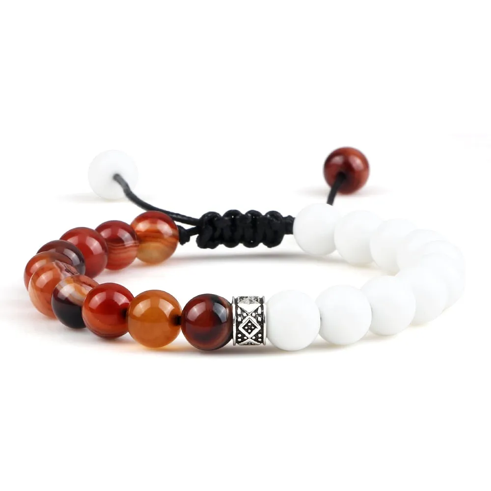 Fire Agates Onyx Beads Bracelet Bangles Healing Stone
