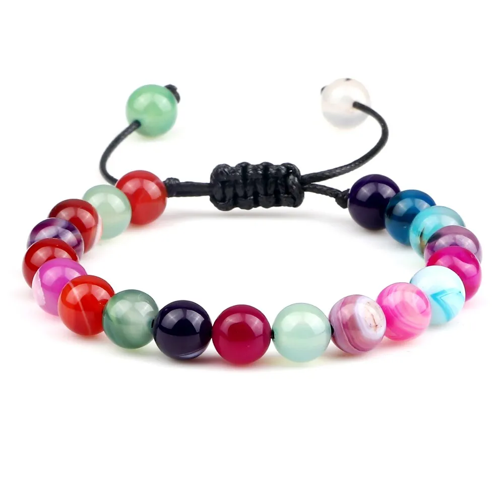Fire Agates Onyx Beads Bracelet Bangles Healing Stone