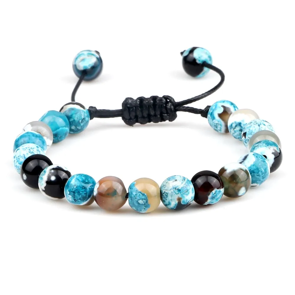 Fire Agates Onyx Beads Bracelet Bangles Healing Stone