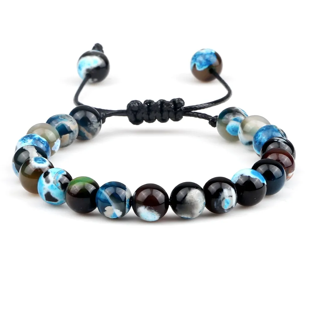 Fire Agates Onyx Beads Bracelet Bangles Healing Stone