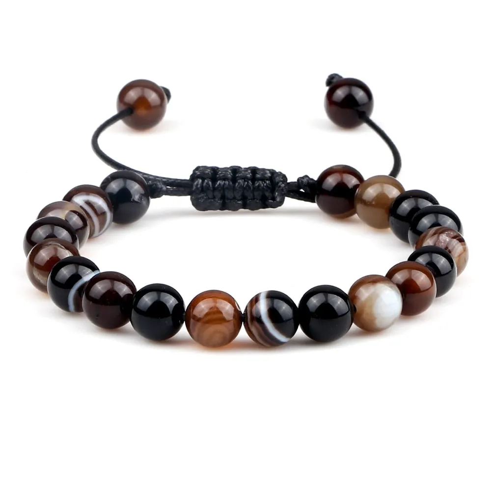 Fire Agates Onyx Beads Bracelet Bangles Healing Stone