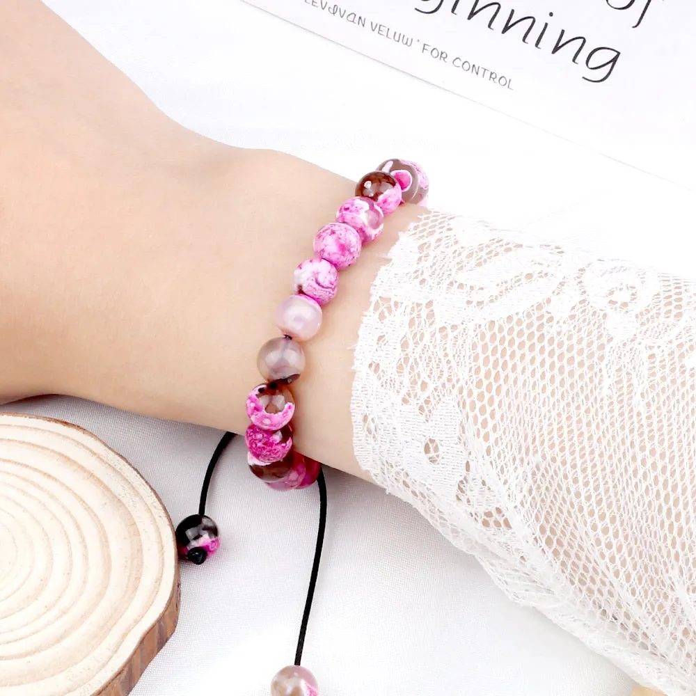 Fire Agates Onyx Beads Bracelet Bangles Healing Stone