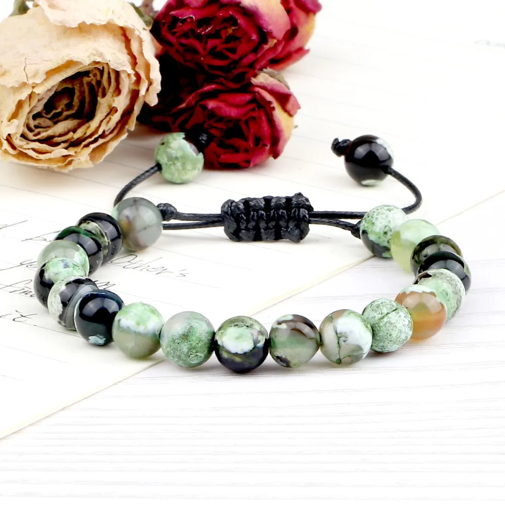 Fire Agates Onyx Beads Bracelet Bangles Healing Stone