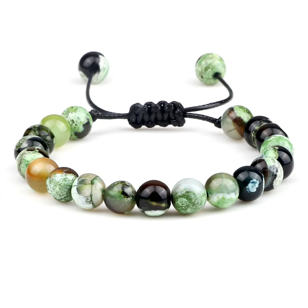 Fire Agates Onyx Beads Bracelet Bangles Healing Stone