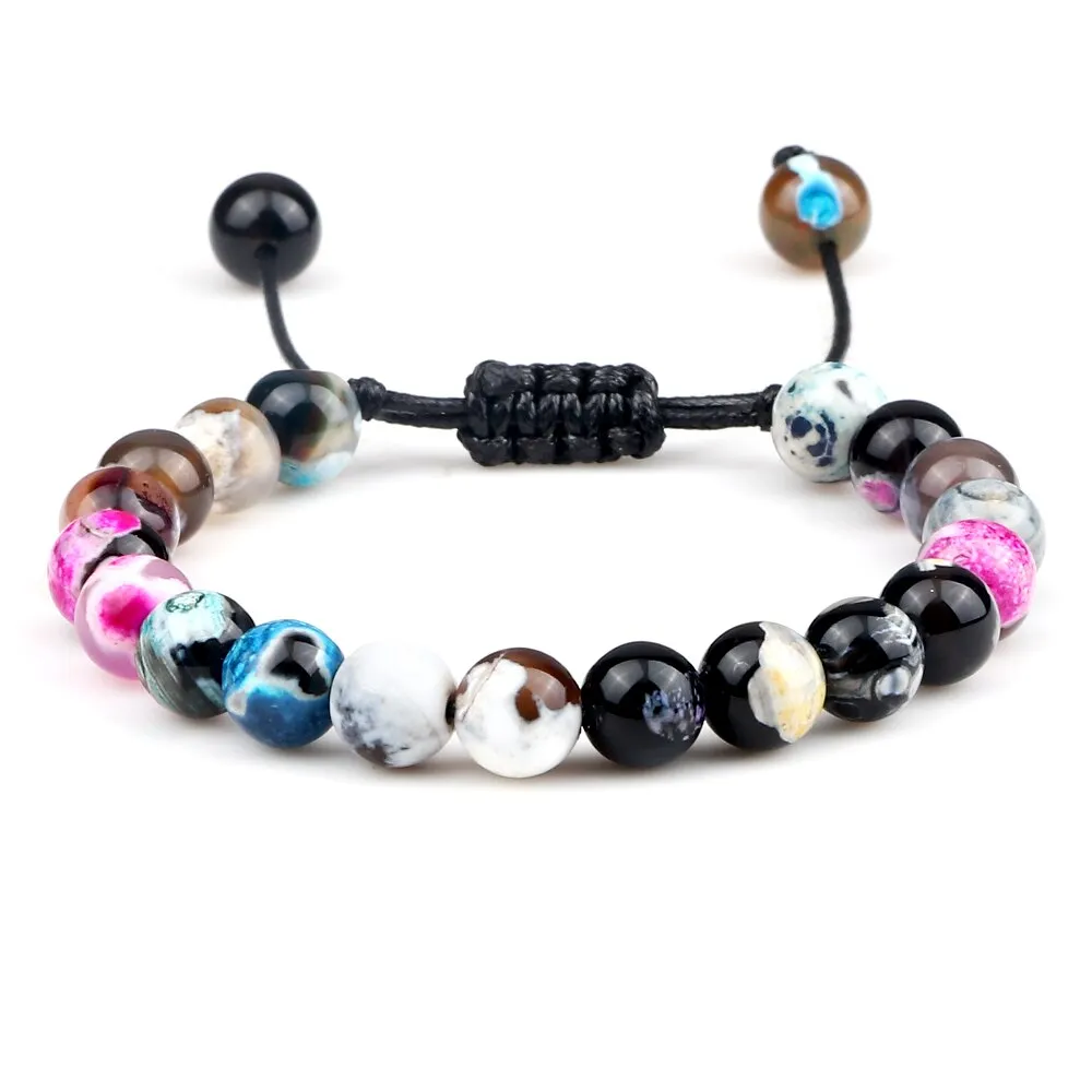 Fire Agates Onyx Beads Bracelet Bangles Healing Stone