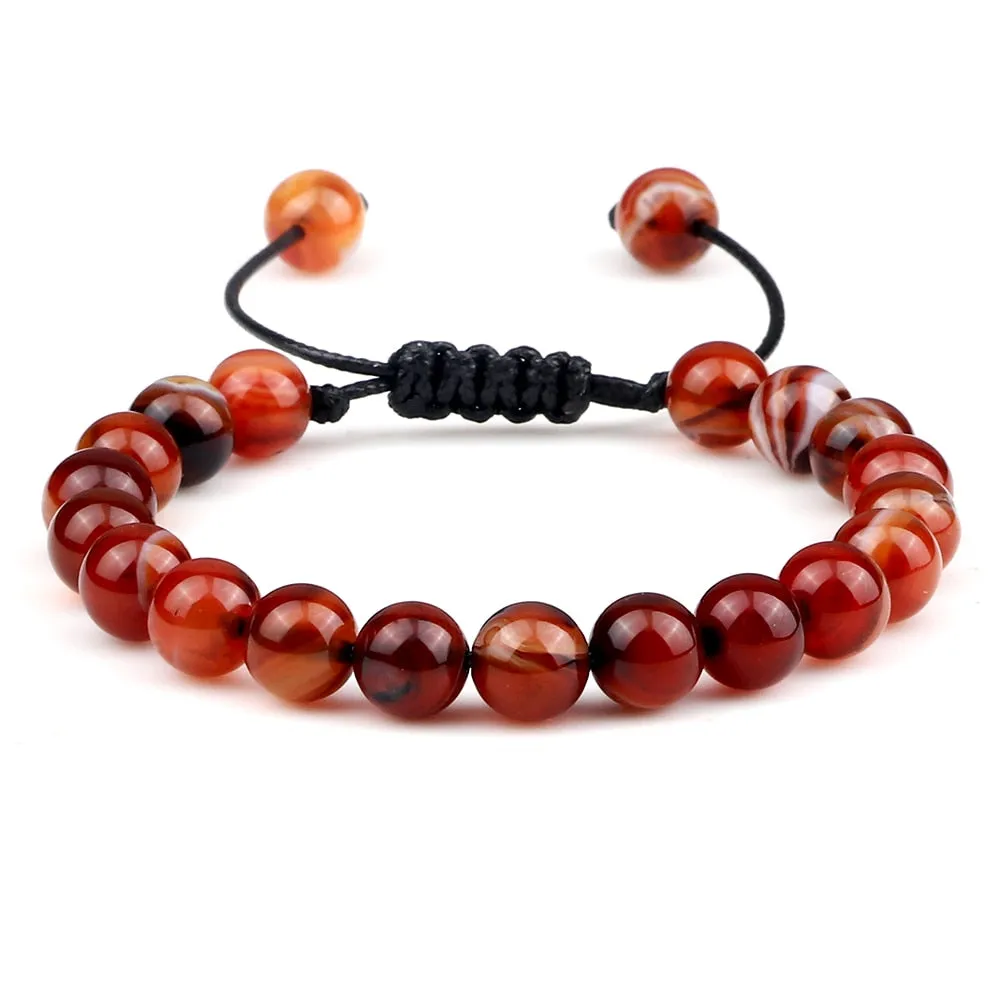 Fire Agates Onyx Beads Bracelet Bangles Healing Stone