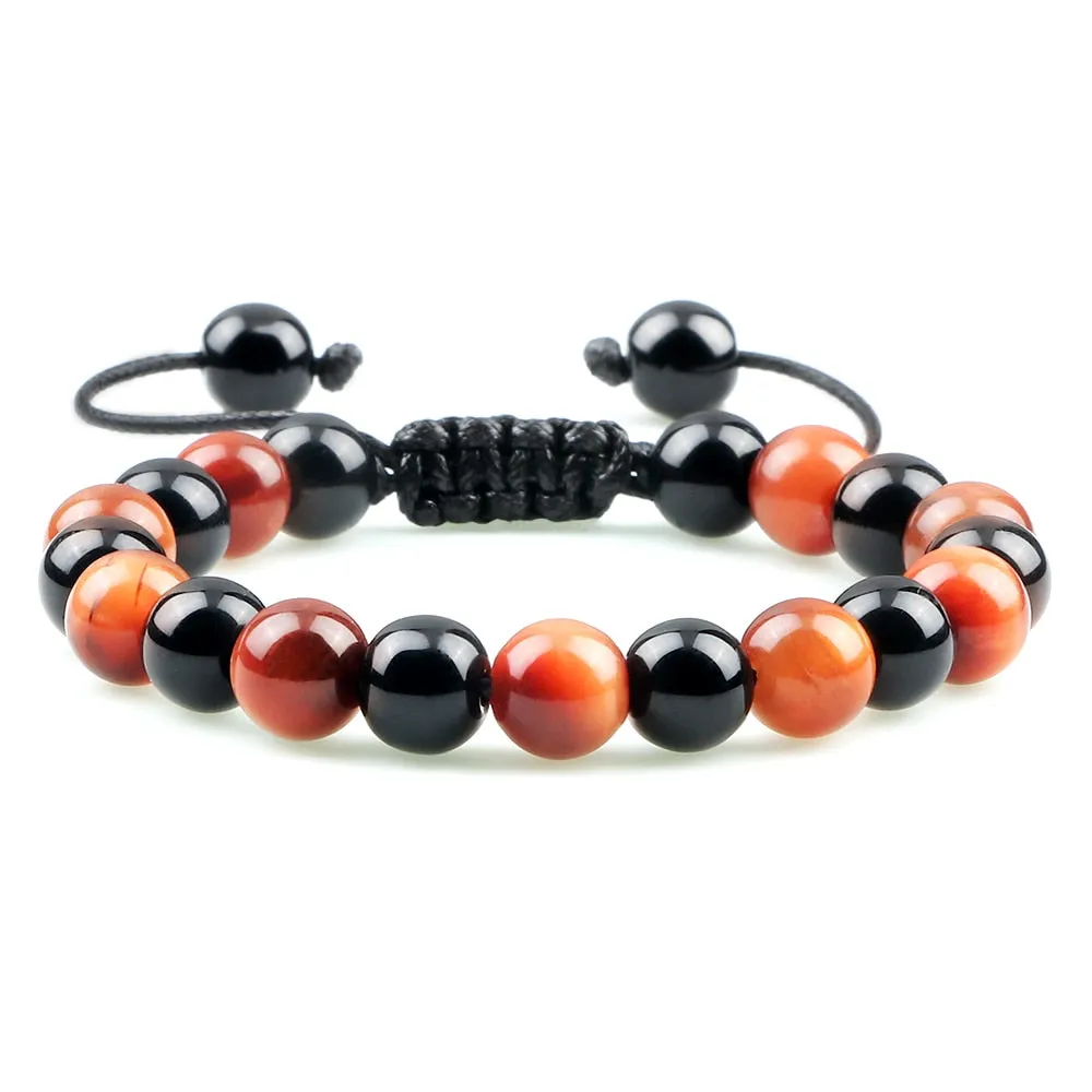 Fire Agates Onyx Beads Bracelet Bangles Healing Stone