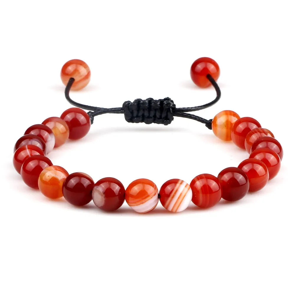 Fire Agates Onyx Beads Bracelet Bangles Healing Stone