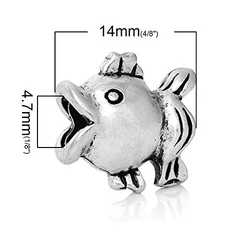 Fish Bead Compatible for Most European Snake Chain Bracelet