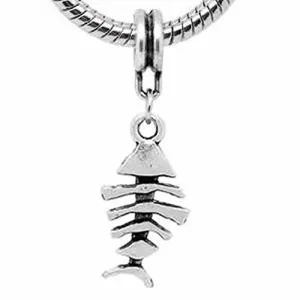 Fish Bone European Bead Compatible for Most European Snake Chain Bracelet