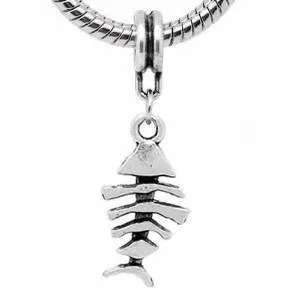 Fish Bone European Bead Compatible for Most European Snake Chain Bracelet