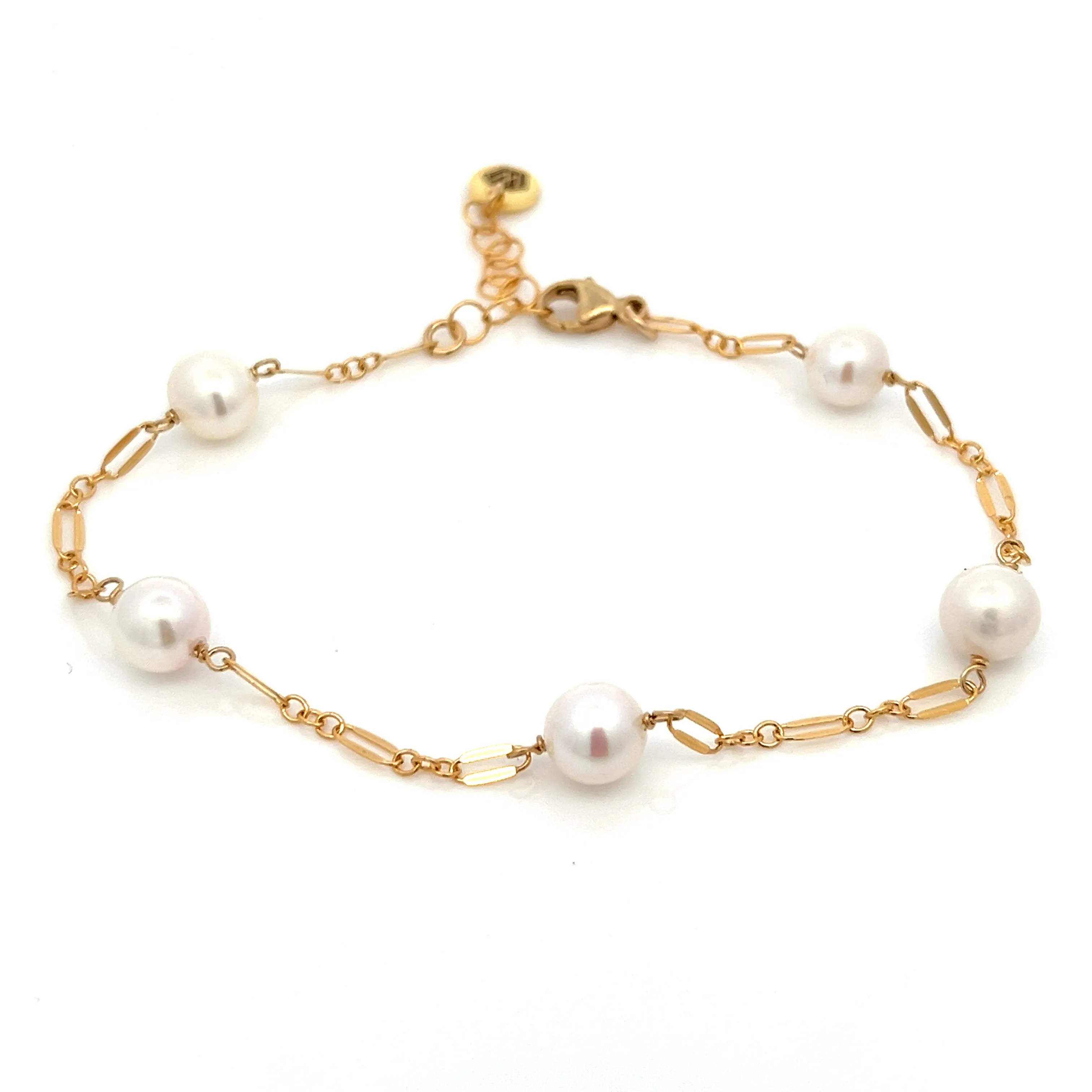 five-station pearl sequin bracelet