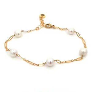 five-station pearl sequin bracelet