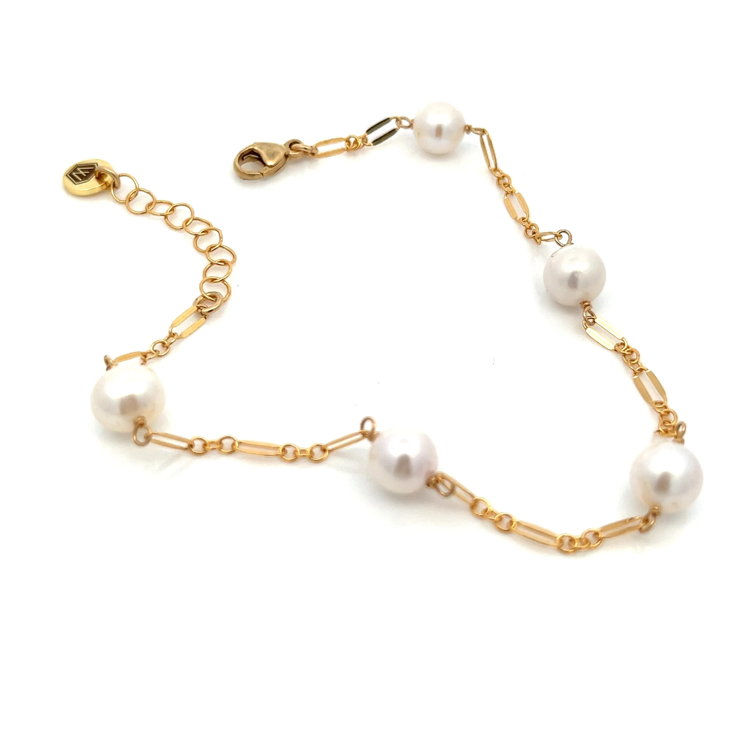 five-station pearl sequin bracelet