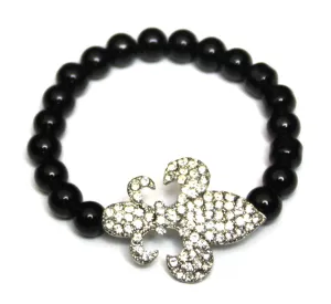 Fleur De Lis Bracelet Black Pearl