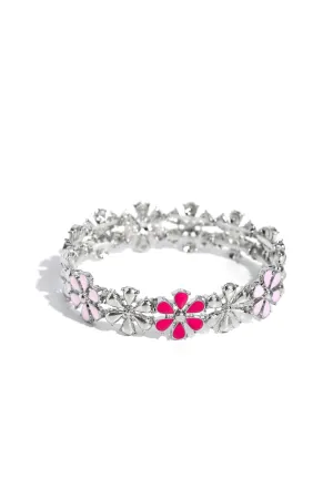 Floral Fair - Pink - Flower Paparazzi Stretchy Bracelet