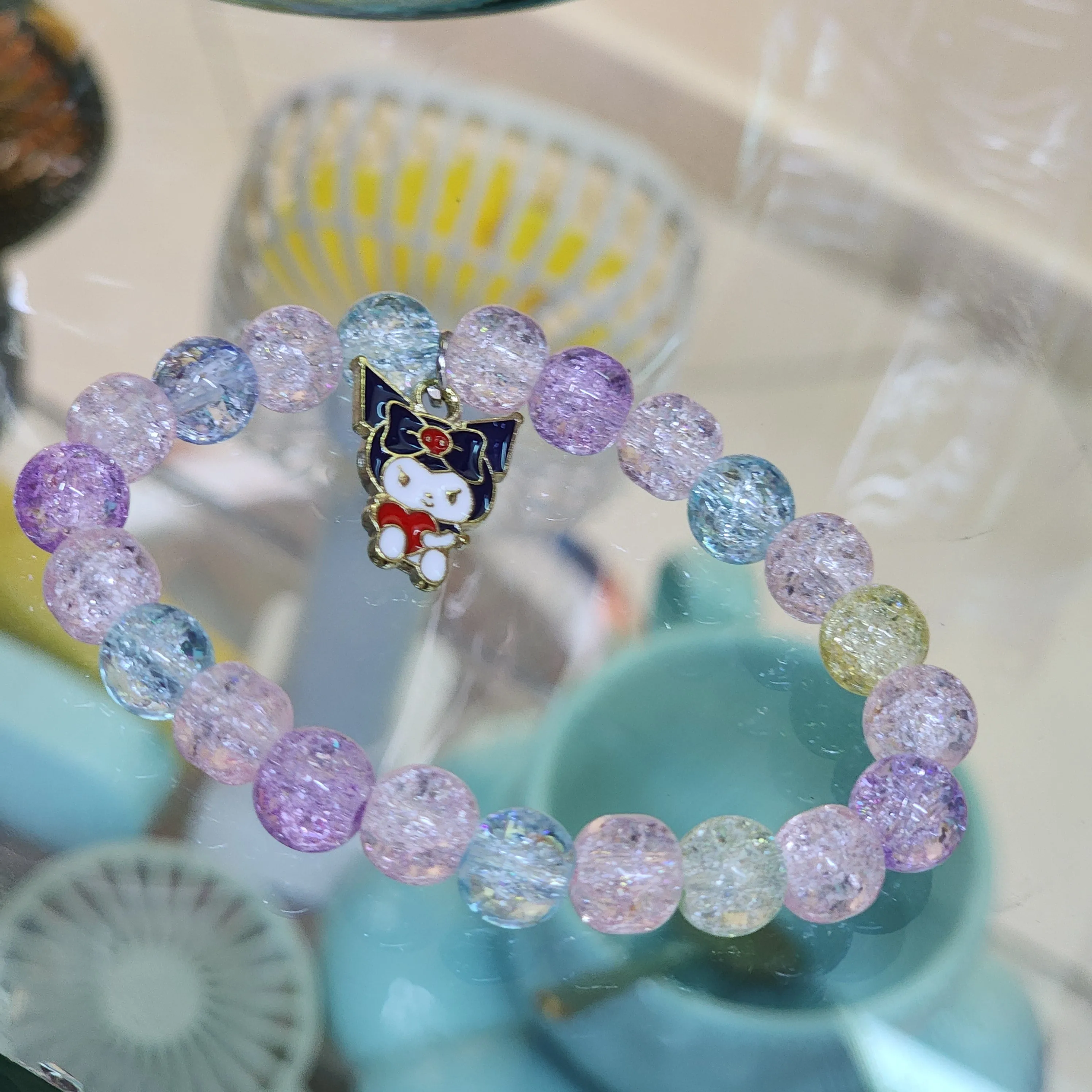 Flower Bead Jade Crystal Lucky Bracelets charms for Women Chinese Style Good Lucky Key Jade Dainty Beads Bracelet Gold Jewelry Gifts for Women Her Him Father Mother charm