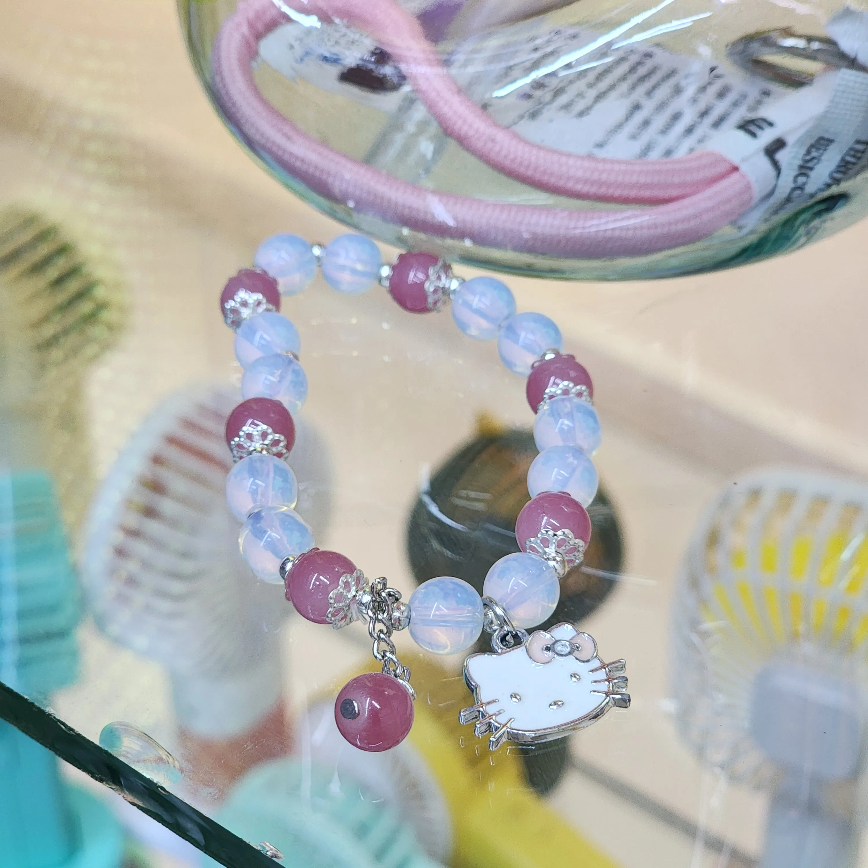 Flower Bead Jade Crystal Lucky Bracelets charms for Women Chinese Style Good Lucky Key Jade Dainty Beads Bracelet Gold Jewelry Gifts for Women Her Him Father Mother charm