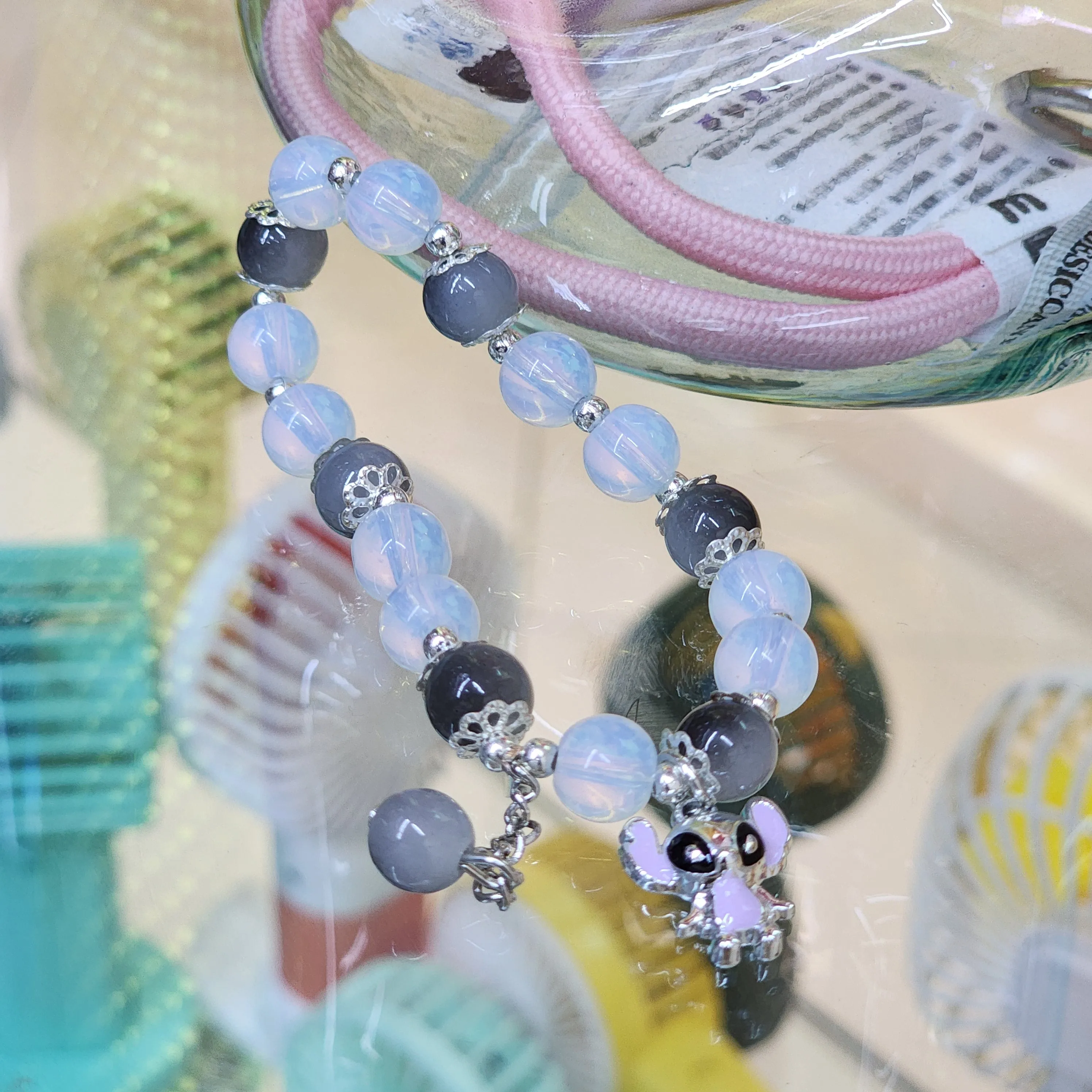 Flower Bead Jade Crystal Lucky Bracelets charms for Women Chinese Style Good Lucky Key Jade Dainty Beads Bracelet Gold Jewelry Gifts for Women Her Him Father Mother charm