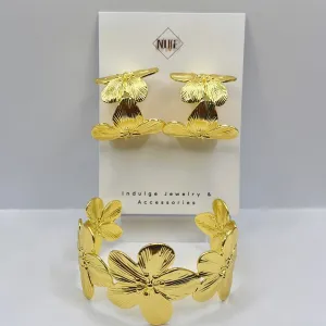 Flower Earrings & Bracelet Bundle