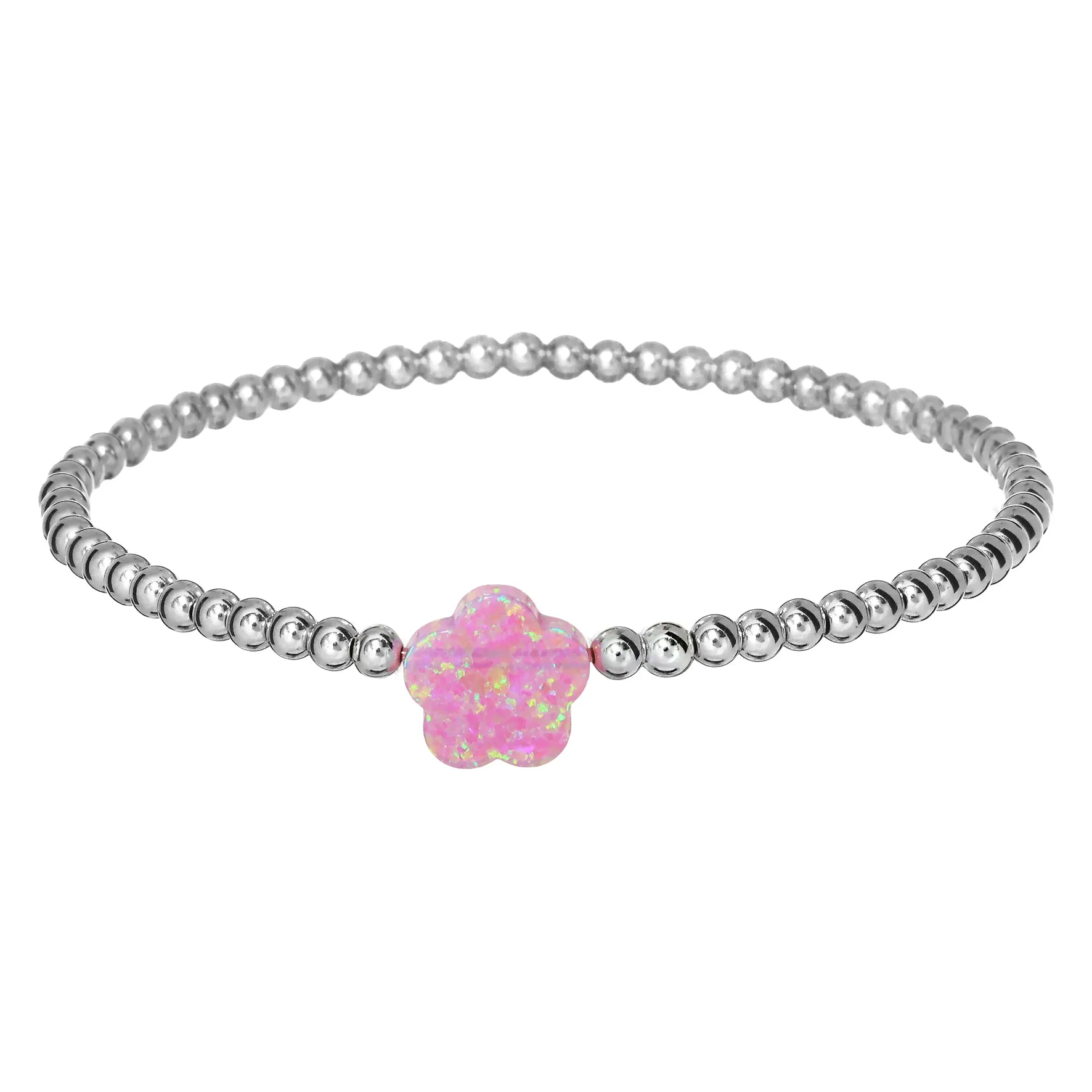 FLOWER | Opal Charm and 14K Gold Filled Beads Bracelet