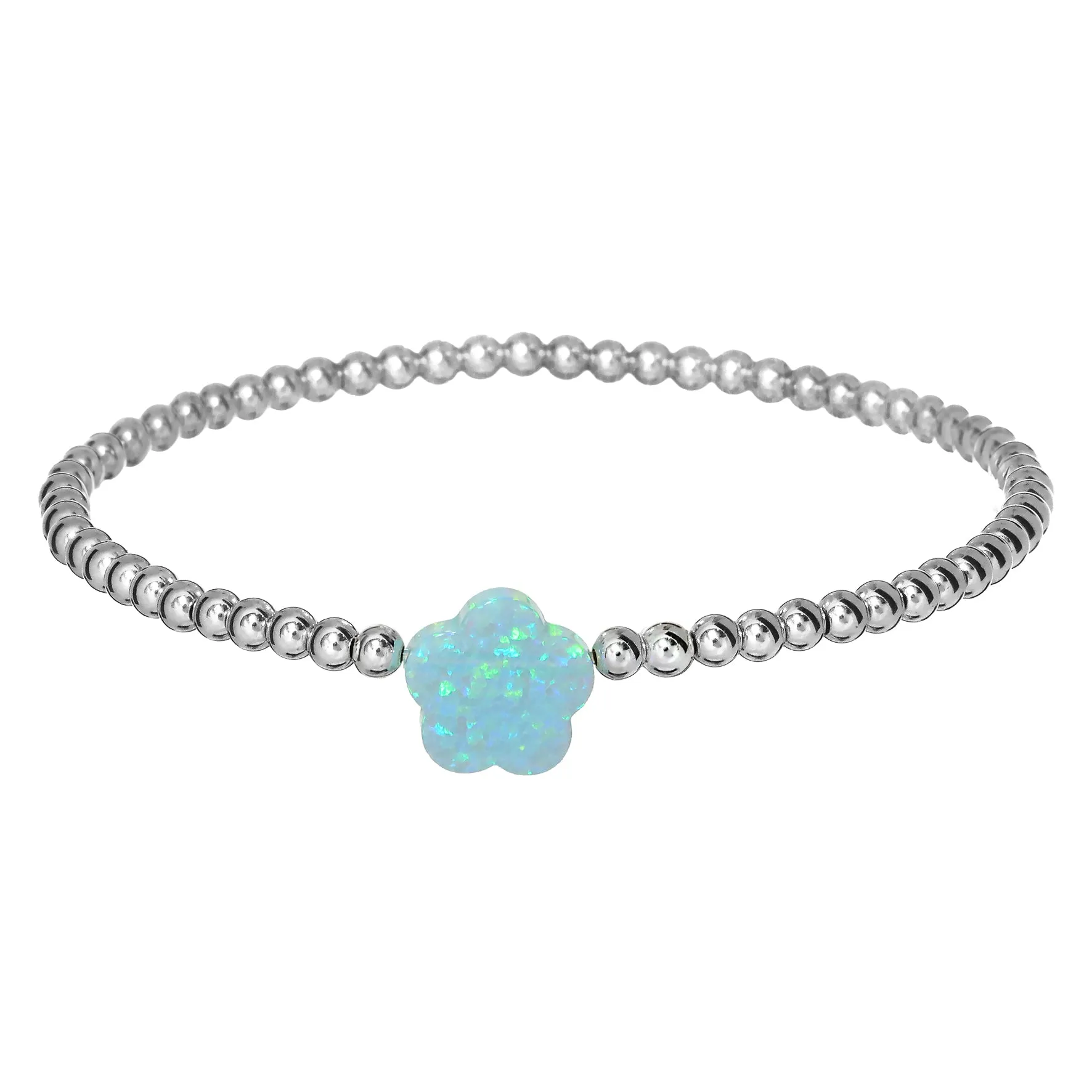 FLOWER | Opal Charm and 14K Gold Filled Beads Bracelet