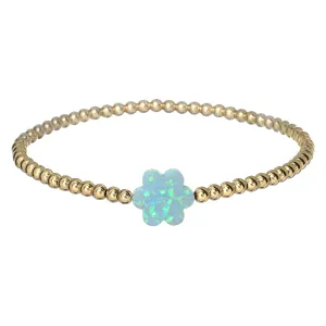 FLOWER | Opal Charm and 14K Gold Filled Beads Bracelet