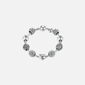 Flower Silver Plated Necklace with Zinc Alloy and Crystal Accents