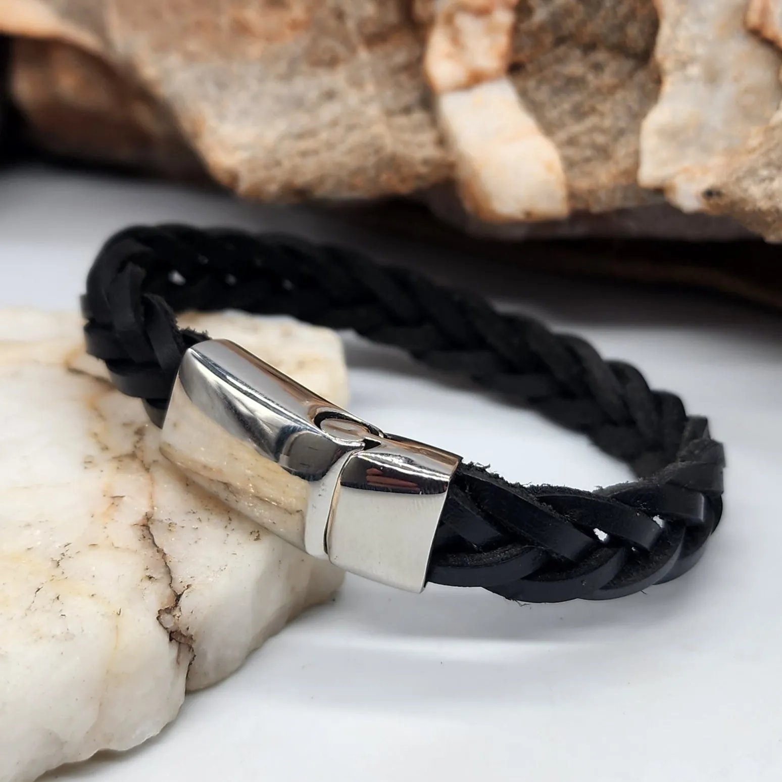 Foreigner /  Leather Bracelet for Men Men's Size 9 Leather Men's Jewelry Gift For Man Accessory
