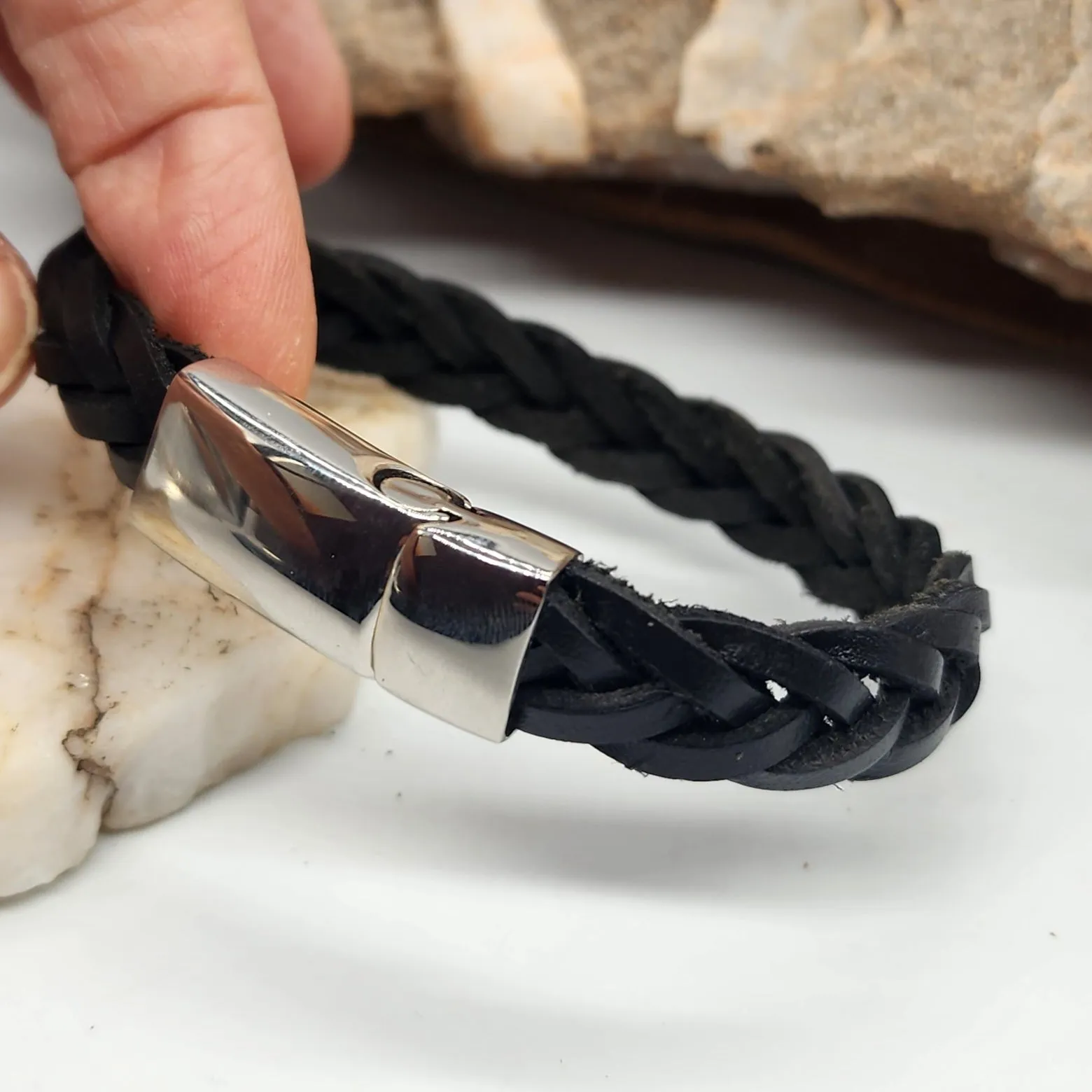 Foreigner /  Leather Bracelet for Men Men's Size 9 Leather Men's Jewelry Gift For Man Accessory