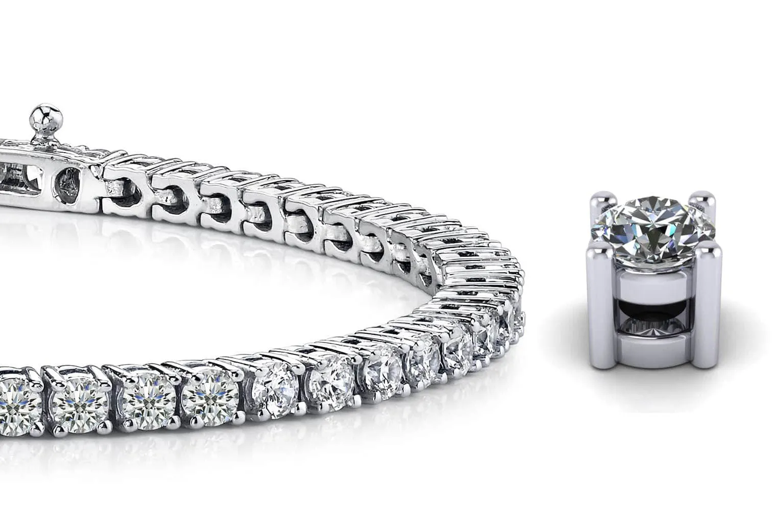 Four Prong Classic Lab-Grown Diamond Tennis Bracelet with 9.02 ct.(finished) 3.9mm