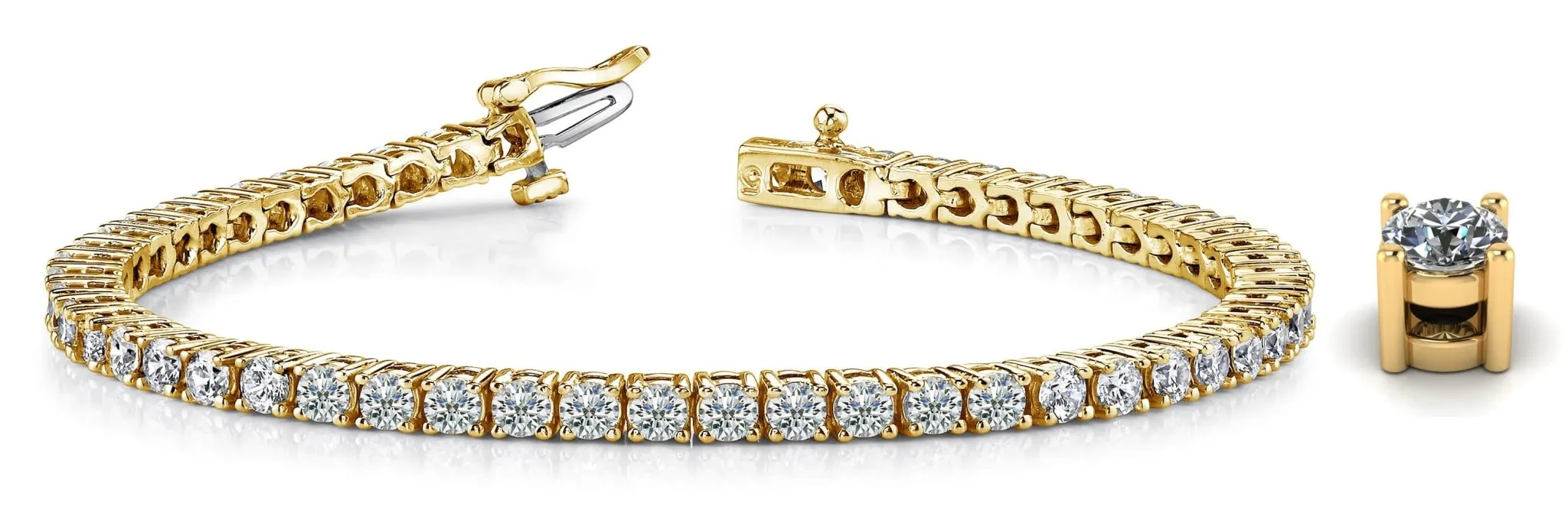 Four Prong Classic Lab-Grown Diamond Tennis Bracelet with 9.02 ct.(finished) 3.9mm