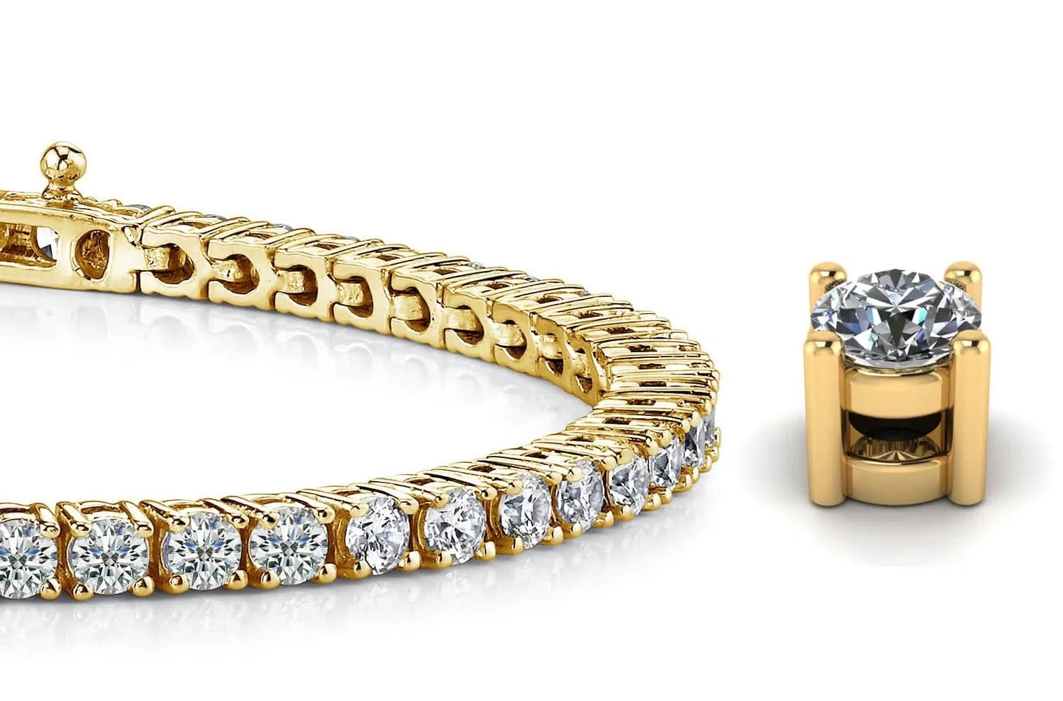 Four Prong Classic Lab-Grown Diamond Tennis Bracelet with 9.02 ct.(finished) 3.9mm