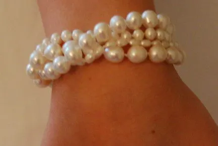 Four-Strand Freshwater Pearl Twisted Bracelet
