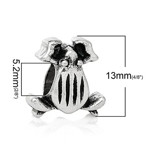 Frog Charm Bead for European Snake Chain Charm Bracelet