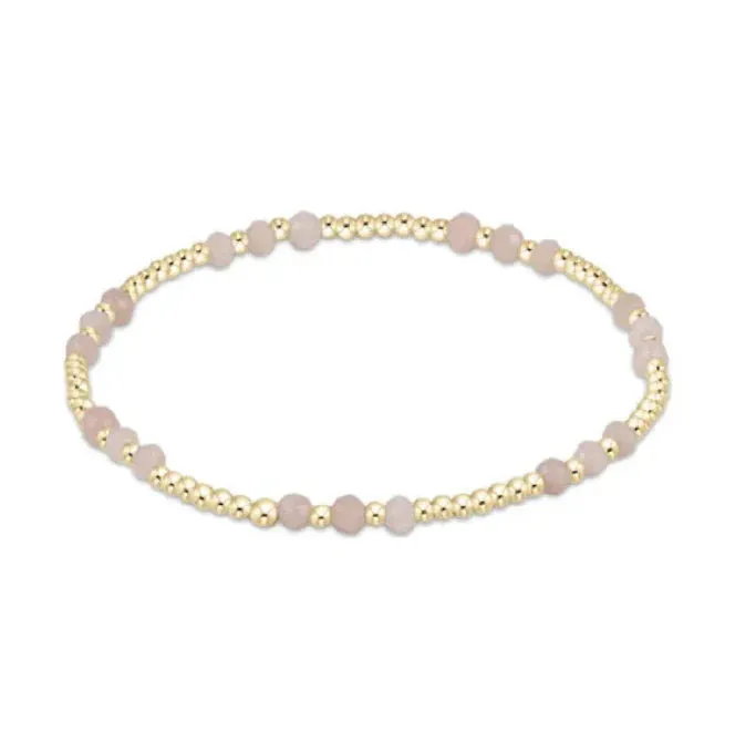 Gemstone Gold Joy Pattern 3mm Bracelet Pink Opal